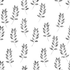 Silver glitter, floral element on white background
