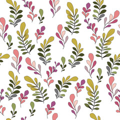 Texture with flowers and plants. Floral ornament. Original flowers pattern.