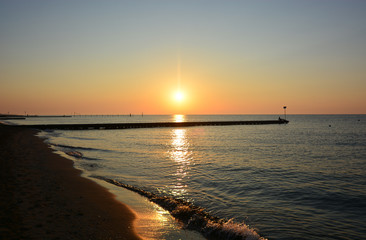 the calm of the sea at dawn, a beautiful morning