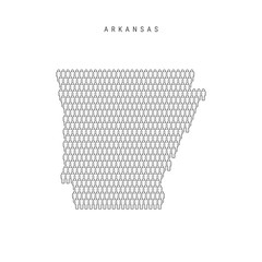 Vector People Map of Arkansas, US State. Stylized Silhouette, People Crowd. Arkansas Population