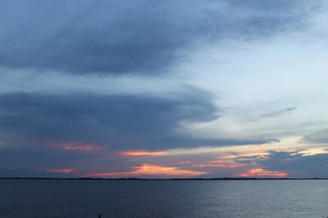 sunset over the Amazon river