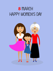 Happy women's day. Holiday. Women. Age.