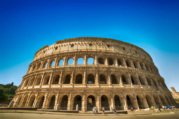 Fototapeta na wymiar A view of colosseum in Rome-italy