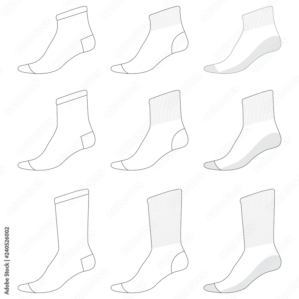 Sticker Vector template for Socks