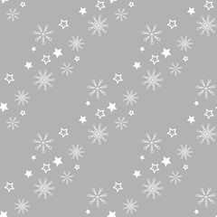 Beautiful seamless pattern with snowflake circle.  illustration. Winter background for Christmas or New Year design. Winter motifs