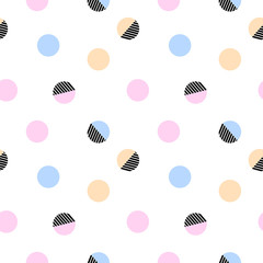 Trendy abstract polka dot abstract seamless pattern.