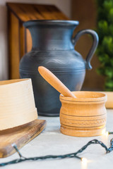 Kitchen design with new year decorations