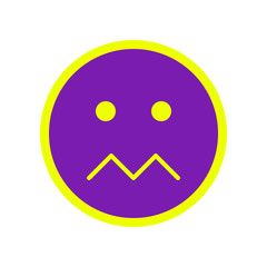 Purple yellow angry emoji
