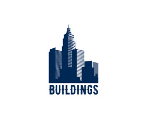 Sky Building, real estate design logo