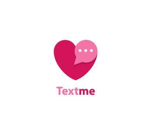 Texting love talk chat design logo