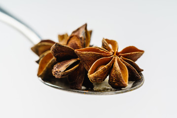 star anise on the spoon