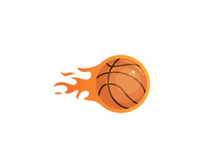 Fototapeta na wymiar Basketball with flames logo design