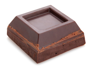 sliced chocolate bar path isolated