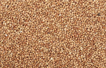 Buckwheat and texture background, with top view