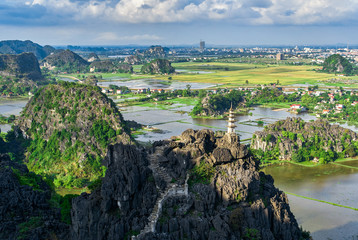 Hang Mua (Mua Cave mountain) sunset view in Ninh Binh, VietNam