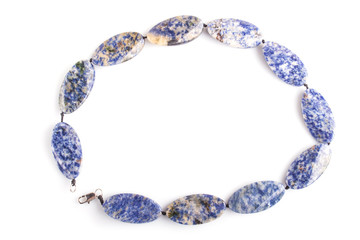 colored onyx beads isolated on white background