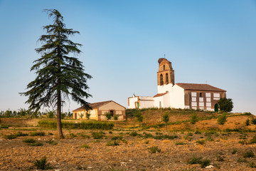 Fototapeta premium a church in Duenas de Abajo village (Medina del campo), province of Valladolid, Spain