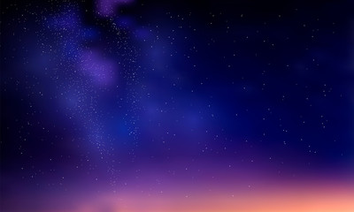 Abstract background with night sky and stars. illustration of outer space and Milky Way