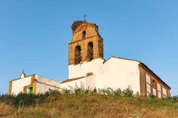Fototapeta premium a church in Duenas de Abajo village (Medina del campo), province of Valladolid, Spain