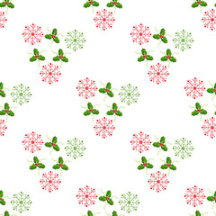 Seamless Snowflakes pattern Background for Christmas and New year. Celebration. Vector Illustration