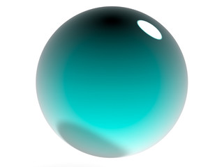 Aquamarine Sphere 3d Render Realistic Isolated