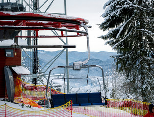 chair lift in the mountains