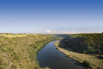 The view from the height of the valley of the river Chavon