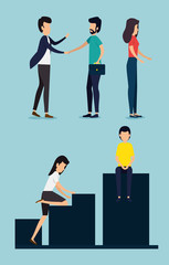 Obraz premium men and women business teamwork group