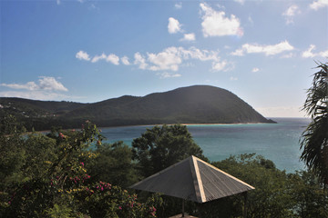Guadeloupe, point de vue sur la plage de deshaies
