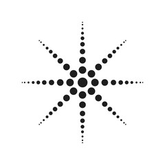 Black abstract vector circle frame halftone dots logo emblem design element for medical, treatment, cosmetic. Round border Icon using halftone circle dots raster texture.