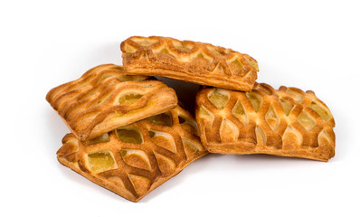 baked goods with pineapple on white background