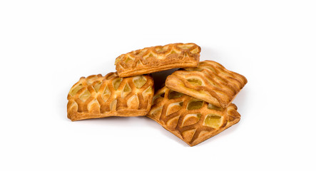 baked goods with pineapple on white background