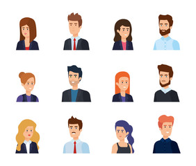 group of business people avatars characters