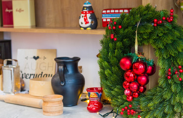 Kitchen design with new year decorations
