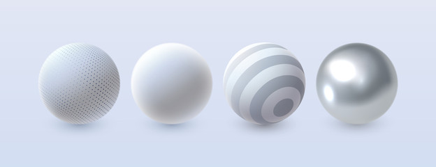 Abstract 3d spheres set.