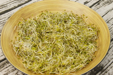 Salade de pousses de soja dans un bol