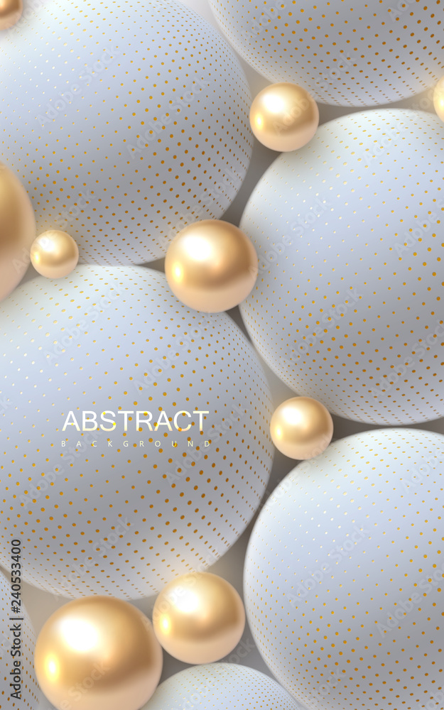 Poster abstract background with 3d spheres.