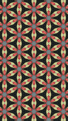 Ornate geometric pattern and abstract colored background