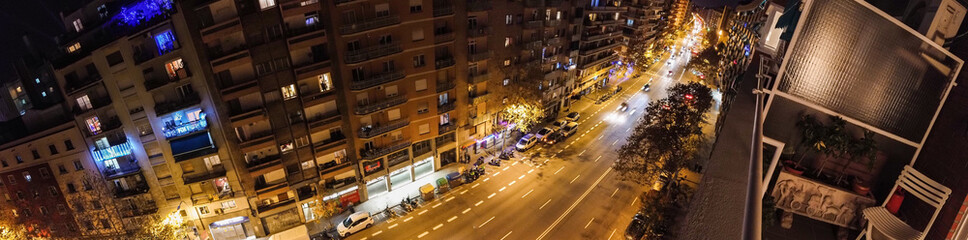 Fototapeta na wymiar Barcelona. Street at night. Barcelona, Spain