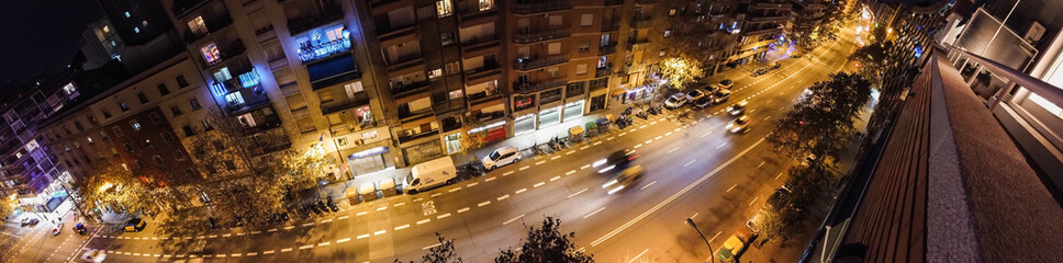 Barcelona. Street at night. Barcelona, Spain
