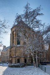 Geometry of Reims Tau palace under the snow, France