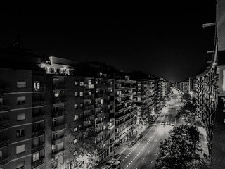Barcelona. Street at night. Barcelona, Spain