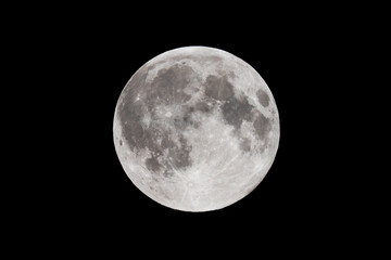 Close-up of the full moon at night.