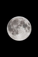 Close-up of the full moon at night.