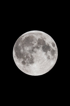 Close-up of the full moon at night.