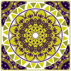 Vintage Cards With Floral Mandala Pattern. Vector Template. Gradient color