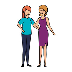 Fototapeta premium couple of women characters
