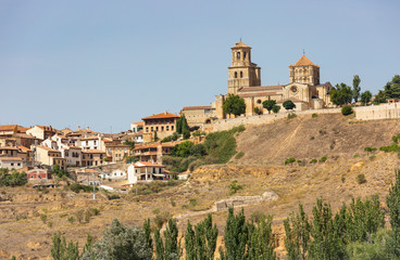 a view of Toro city and the Collegiate Church of Santa María la Mayor, province of Zamora, Spain