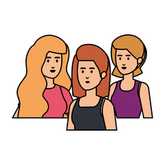 group of businesswomen avatars characters