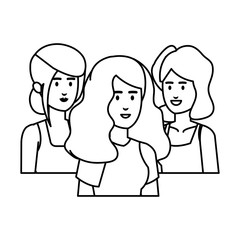 group of businesswomen avatars characters